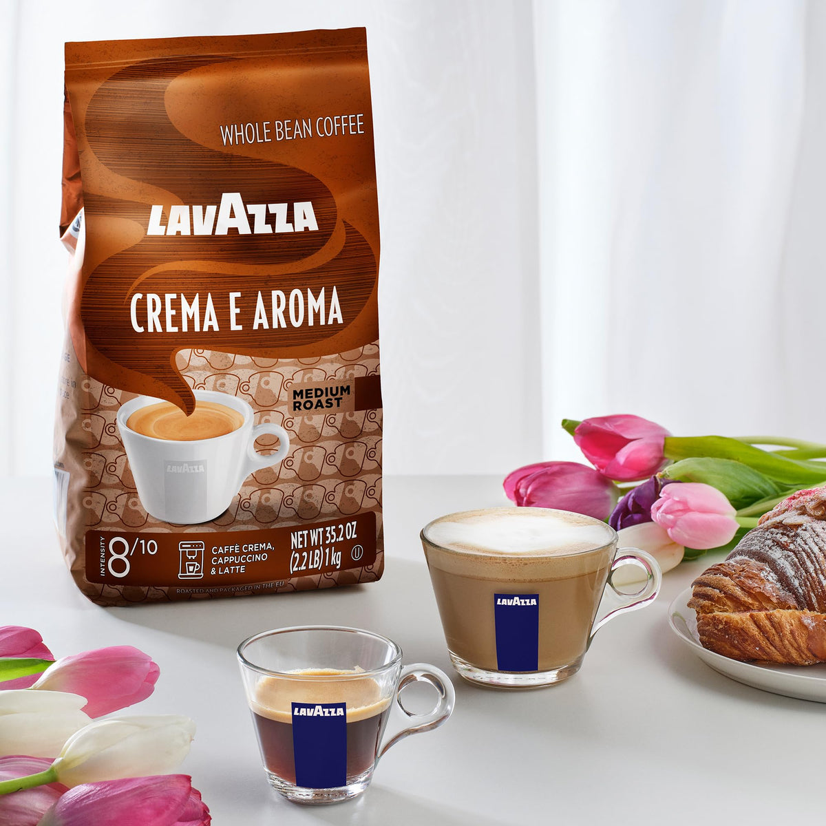 Lavazza Crema e Aroma Whole Bean Coffee – 2.2 lb, Balanced Medium Roast with Rich Earthy Flavor