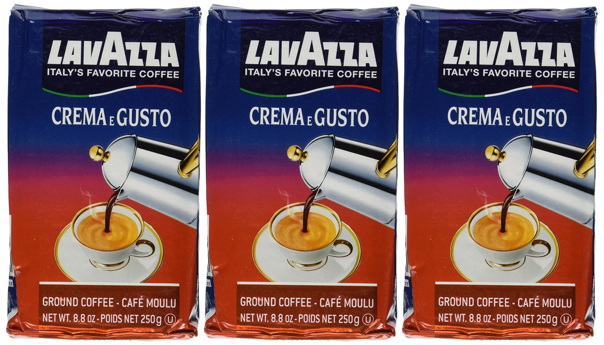 Lavazza Crema e Gusto Ground Coffee – 3 x 8.8 oz Bricks | Bold Italian Blend