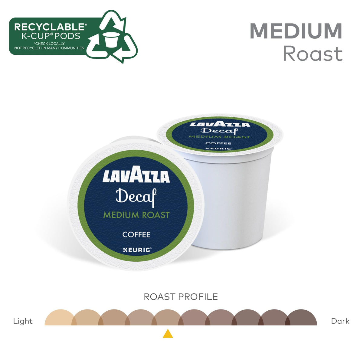 Lavazza Decaf K-Cup Pods – Medium Roast, 60-Count Box (6 Packs of 10)