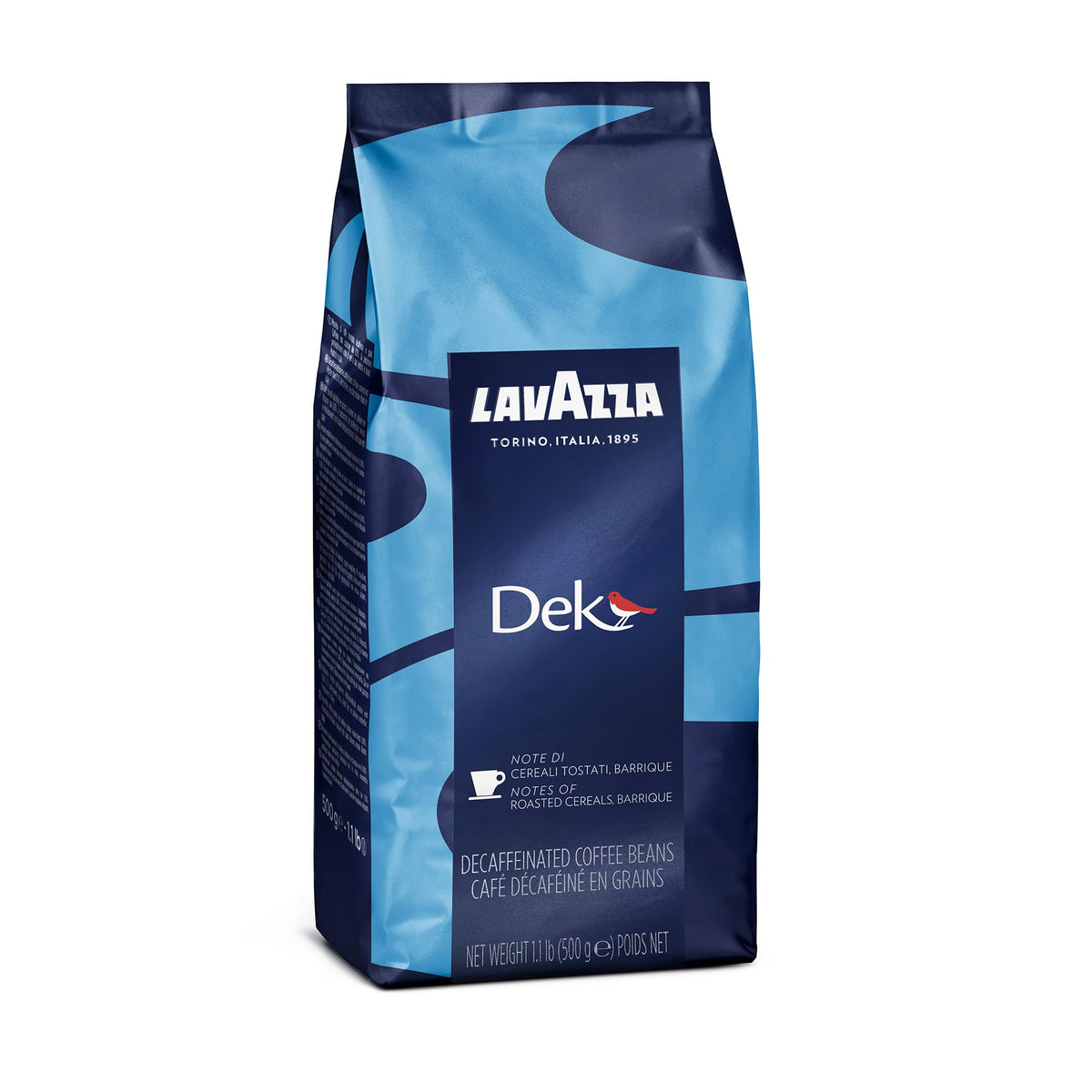 Lavazza DEK Decaf Whole Bean Coffee - Arabica & Robusta Blend, 1.1 lb Bag