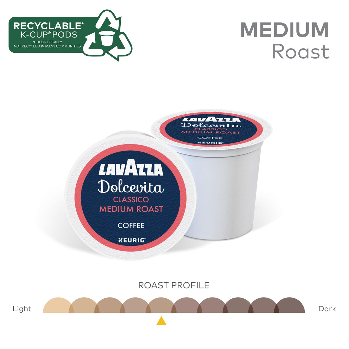 Lavazza Dolcevita Classico K-Cup Pods – Medium Roast Coffee, 40-Count Box