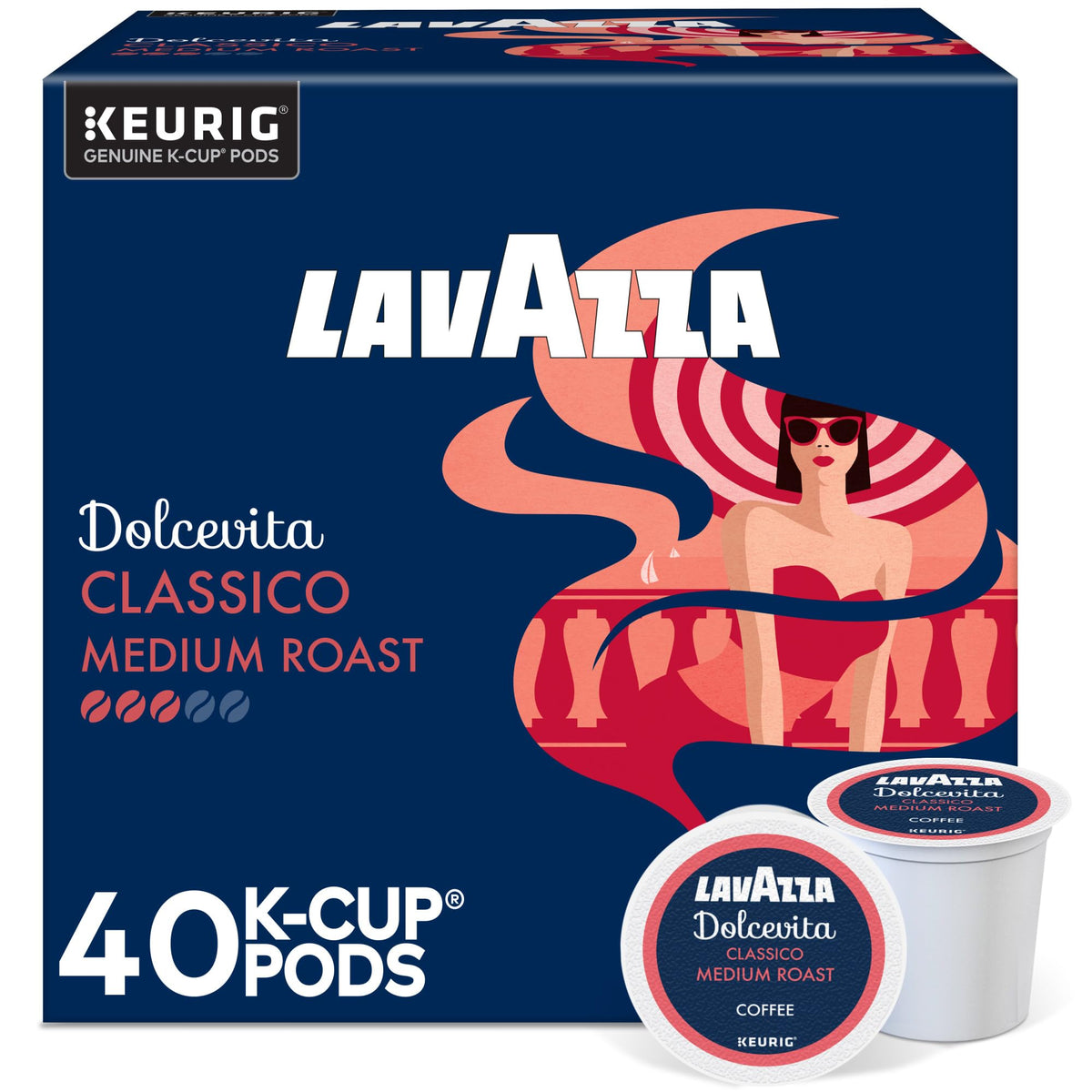 Lavazza Dolcevita Classico K-Cup Pods – Medium Roast Coffee, 40-Count Box