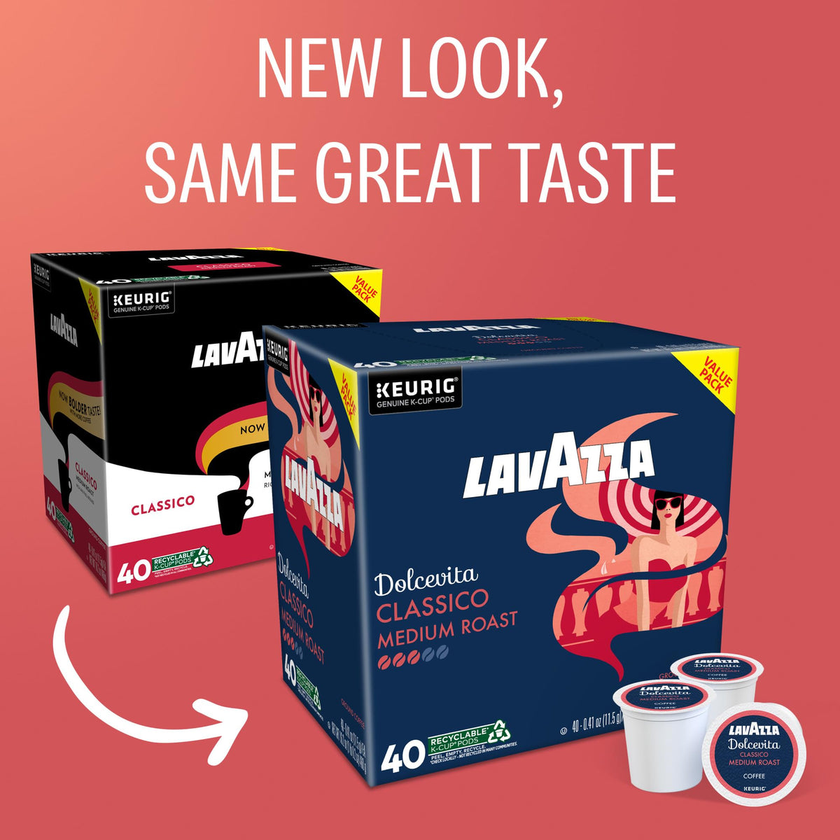 Lavazza Dolcevita Classico K-Cup Pods – Medium Roast Coffee, 40-Count Box