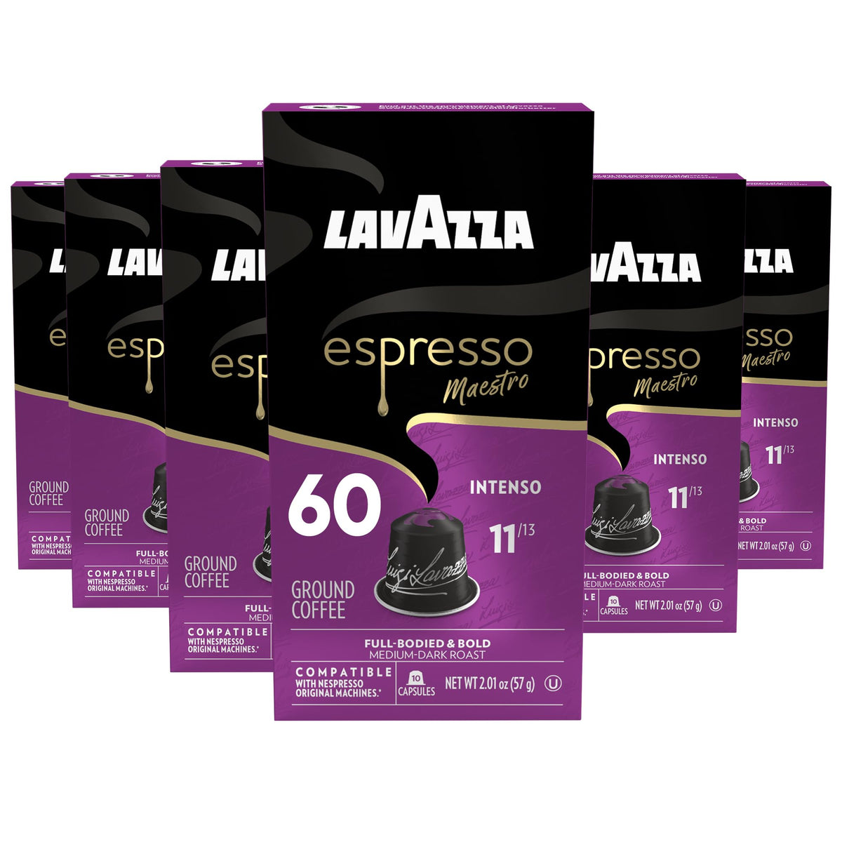 Lavazza Espresso Maestro Intenso Capsules – 60-Count Bundle for Nespresso Original Machines