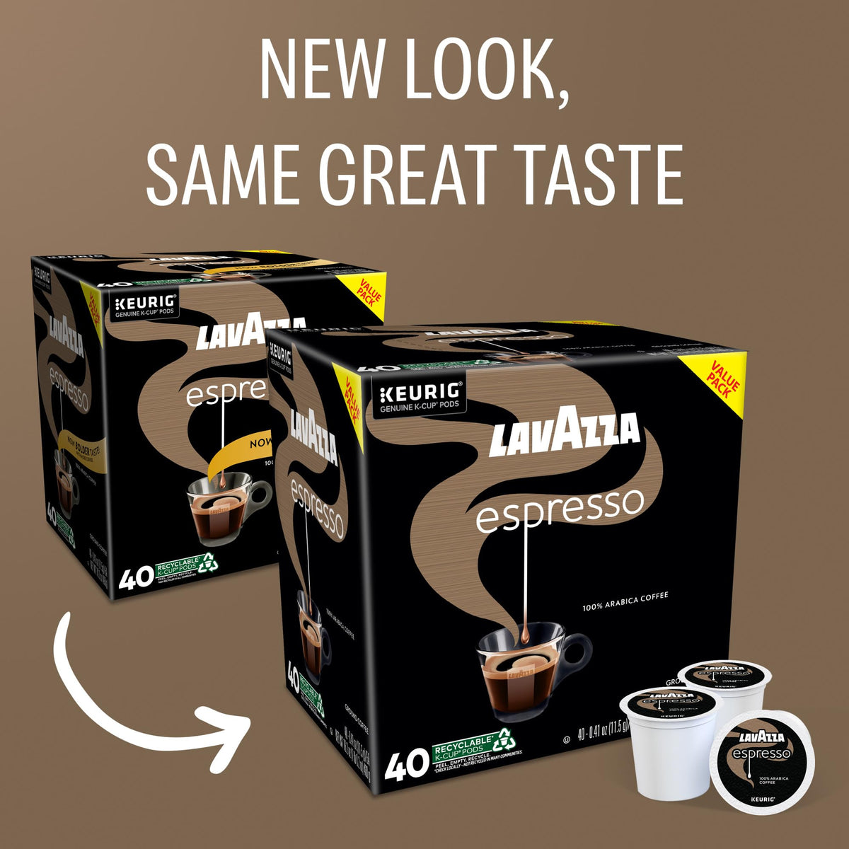 Lavazza Espresso Pods – Medium Roast Keurig K-Cup, 40-Count Box