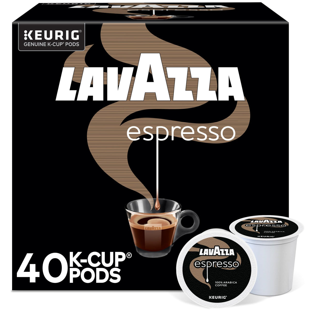 Lavazza Espresso Pods – Medium Roast Keurig K-Cup, 40-Count Box
