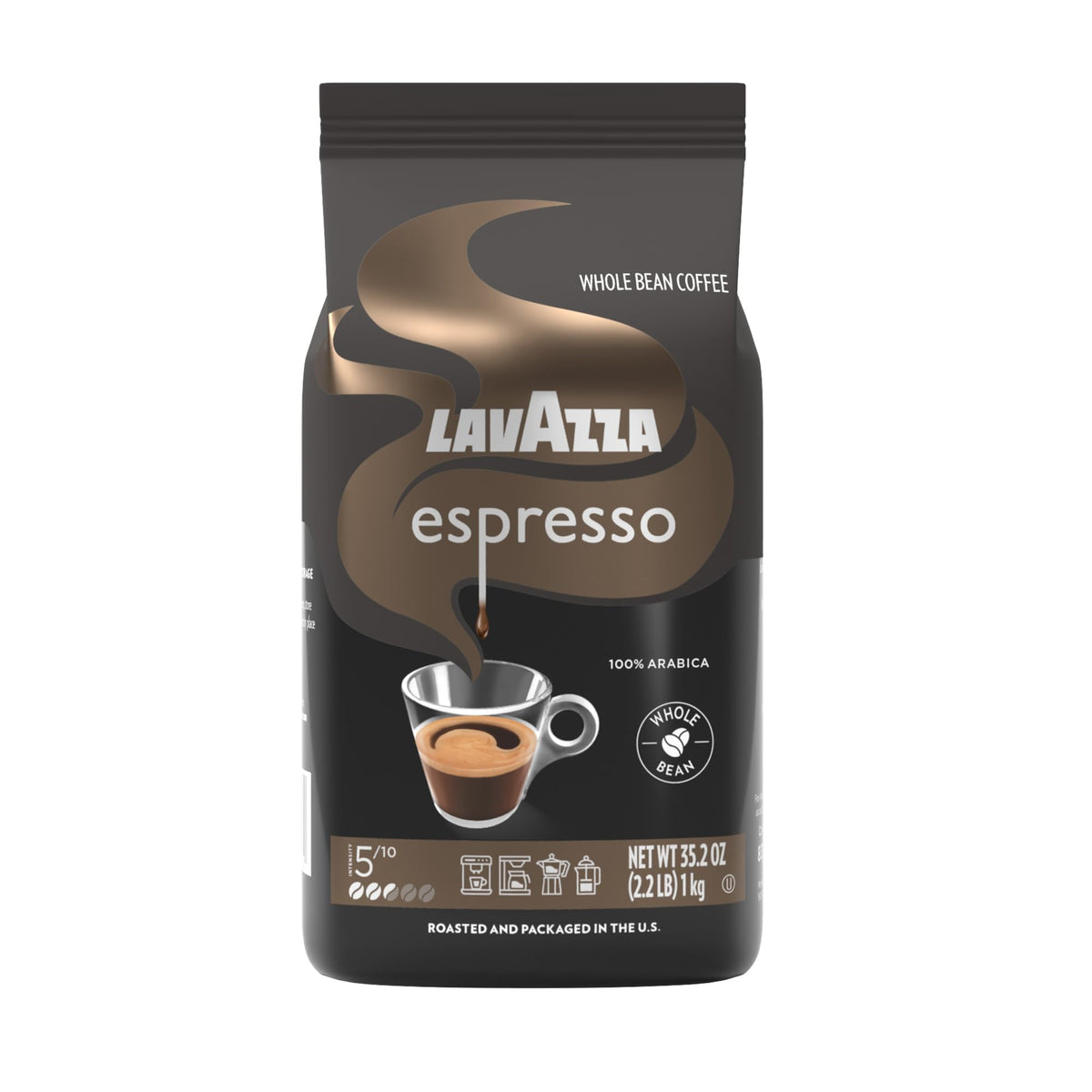 Lavazza Espresso Whole Bean Coffee – 2.2 lb, Medium Roast, 100% Arabica