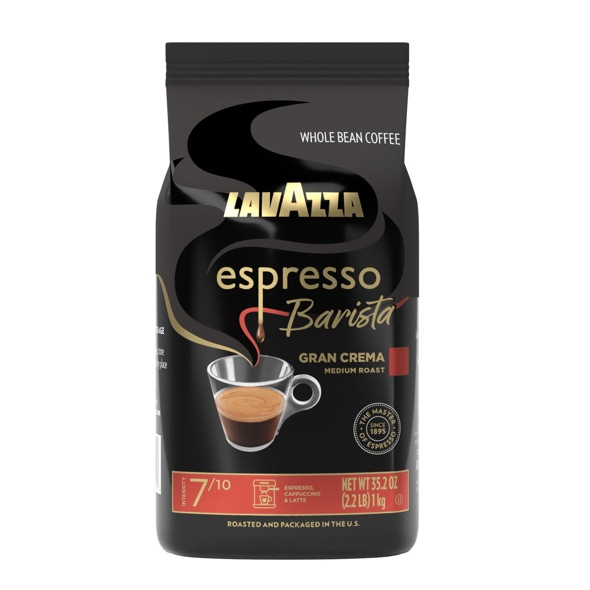 Lavazza Espresso Barista Gran Crema Whole Bean Coffee – Medium Espresso Roast, 2.2 lb
