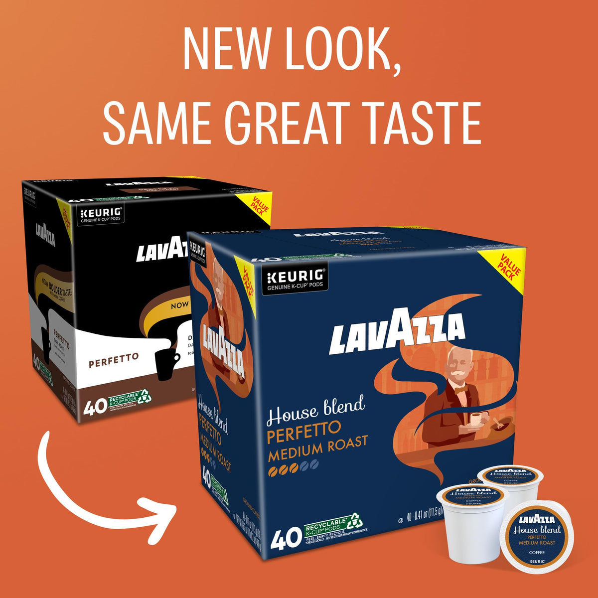 Lavazza House Blend Perfetto K-Cups – Medium Roast, 40-Count Pods