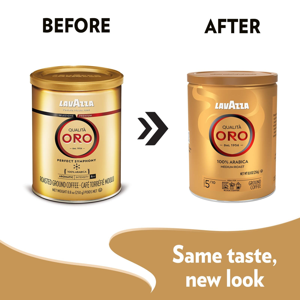 Lavazza Qualità Oro Ground Coffee – 100% Arabica, Medium Roast, 8.8 oz Tin (Pack of 4)