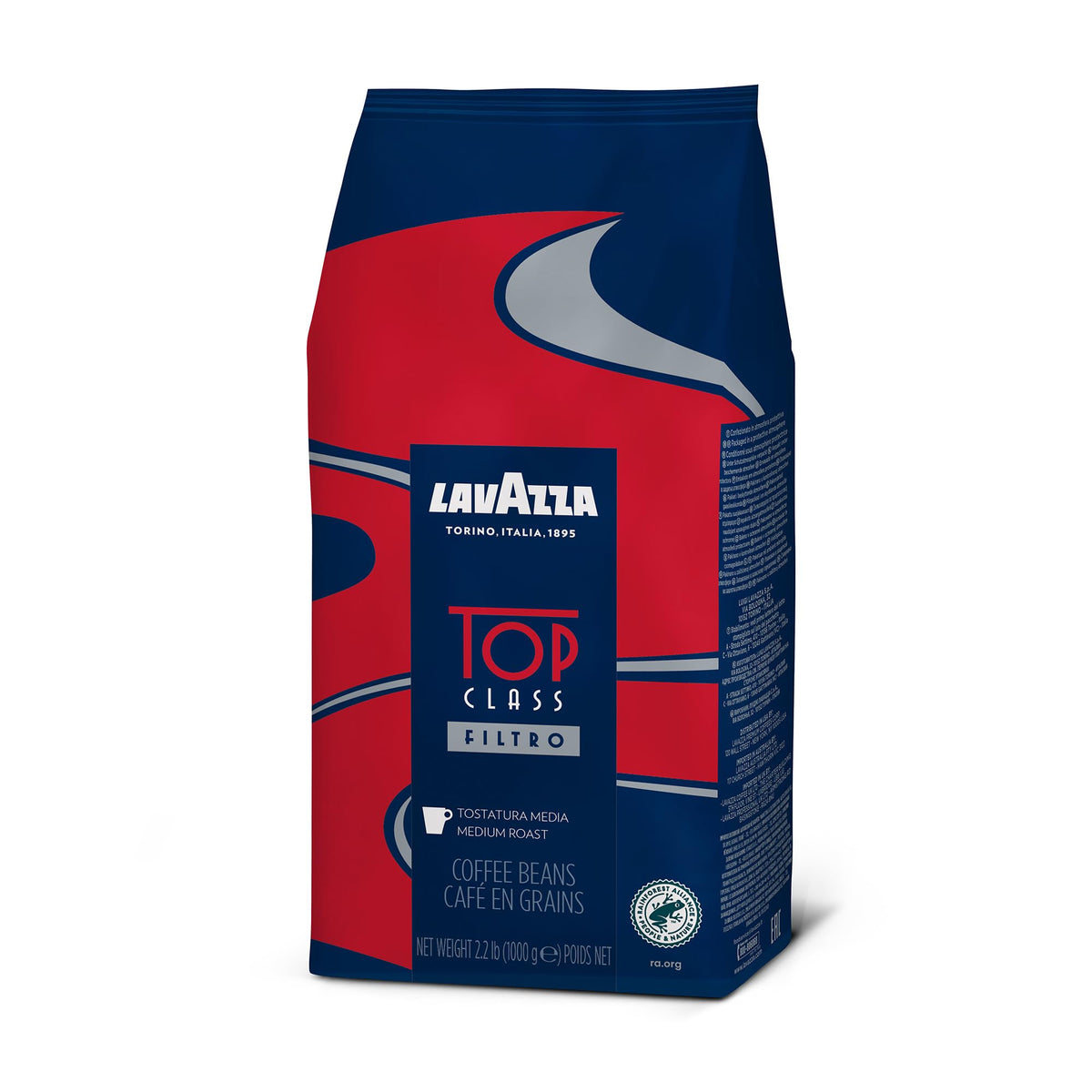 Lavazza Top Class Filter Whole Bean Coffee – 2.2 lb, 100% Arabica, Milk Chocolate & Hazelnut