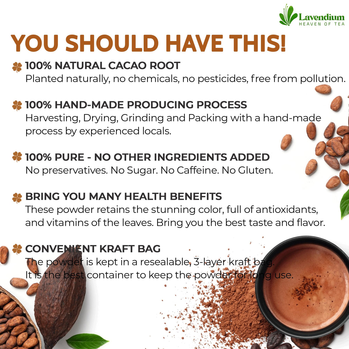 Lavendium 25oz Cacao Powder – 100% Natural, Unsweetened, Gluten-Free
