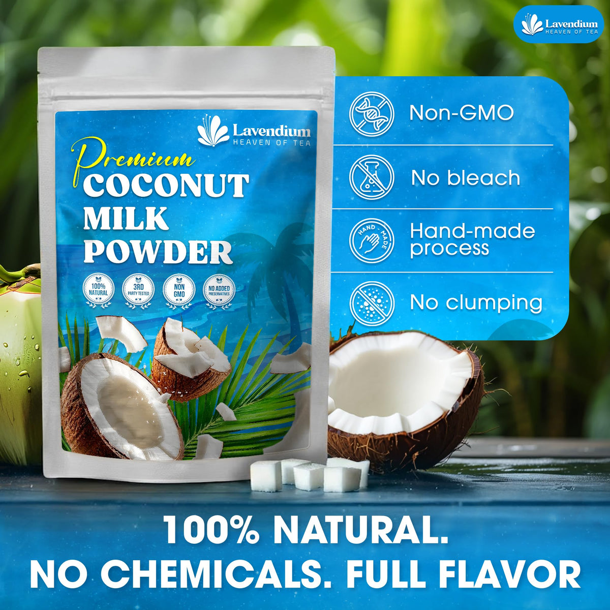Lavendium Coconut Milk Powder – 20oz Unsweetened, 100% Natural Creamer Alternative