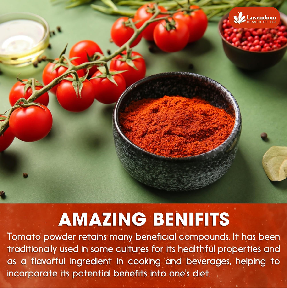 Lavendium Premium Tomato Powder 25oz | 100% Pure Dehydrated Tomato, Non-GMO, Vegan, Gluten-Free