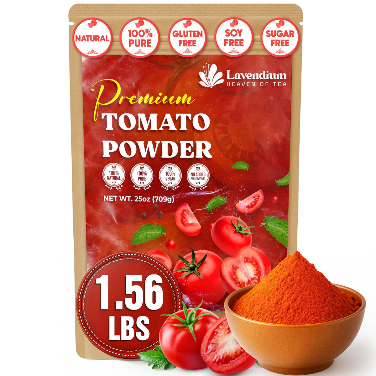 Lavendium Premium Tomato Powder 25oz | 100% Pure Dehydrated Tomato, Non-GMO, Vegan, Gluten-Free