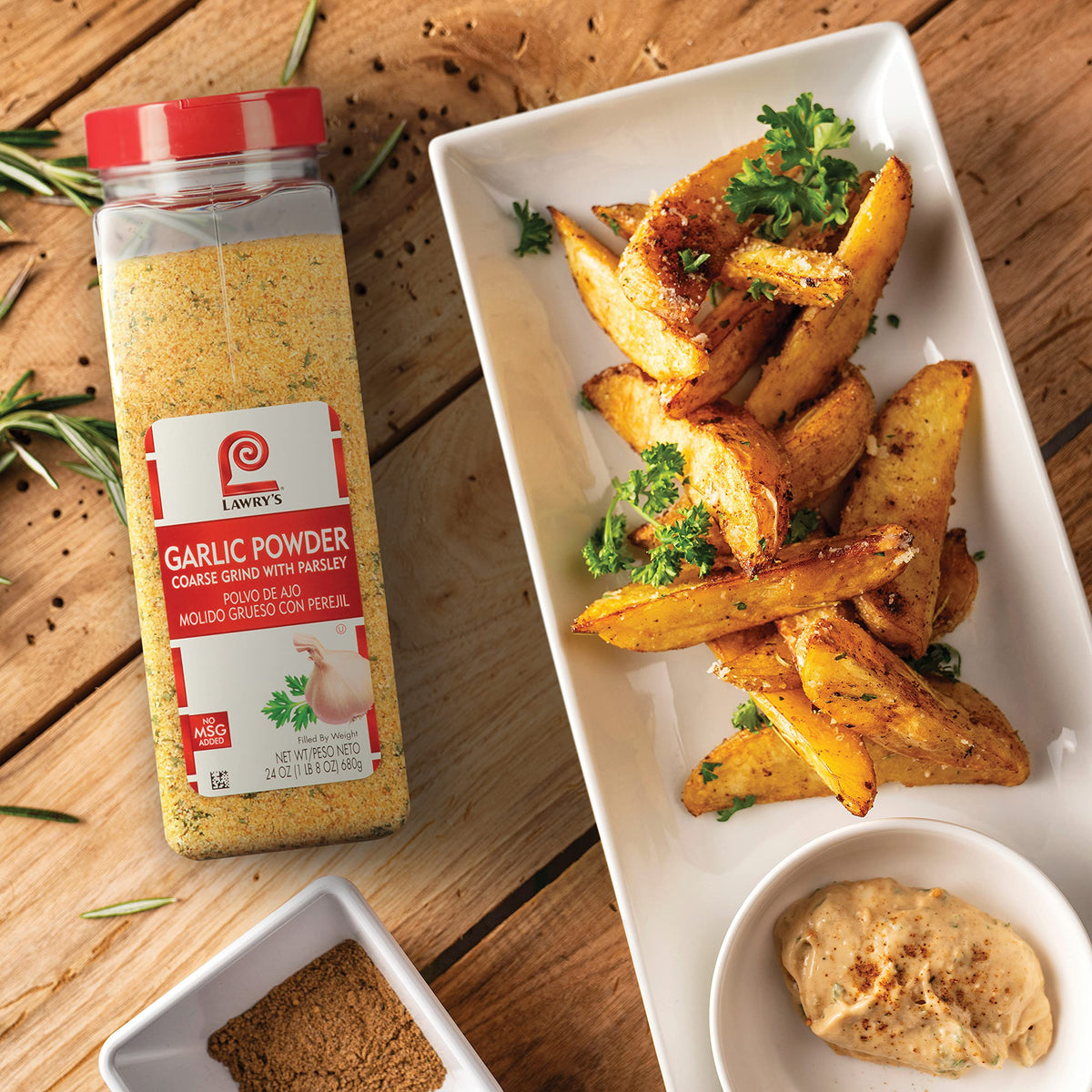 Lawry's Coarse Grind Garlic Powder with Parsley, 24 oz – Salt-Free Garlic & Parsley Seasoning