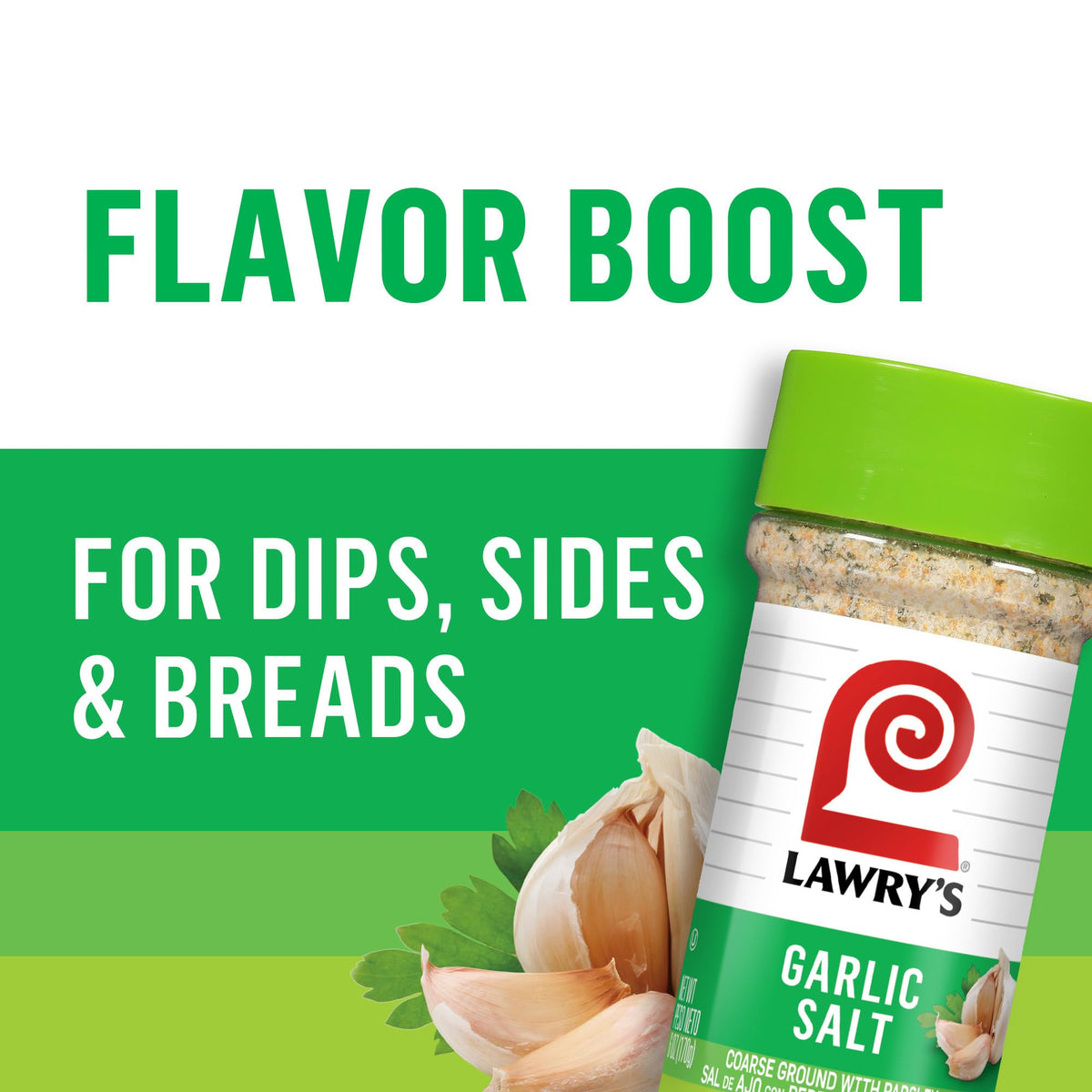 Lawry's Coarse Ground Parsley Garlic Salt – 6 oz (Pack of 12) | No MSG Seasoning
