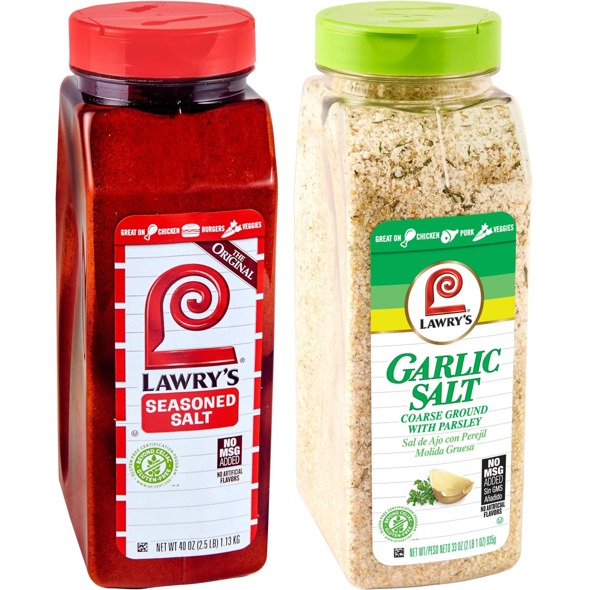 Lawry's Seasoned Salt & Garlic Salt Bundle – 73 oz | All-Purpose Flavor Boost