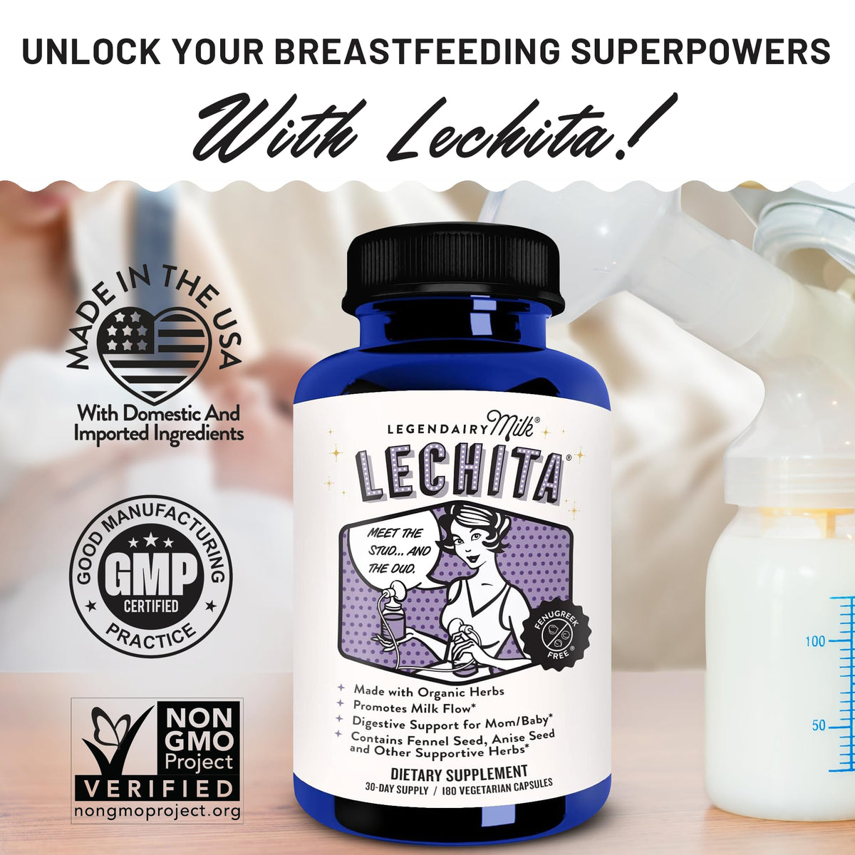 Legendairy Milk Lechita – Fenugreek-Free Organic Lactation Support, USA Made