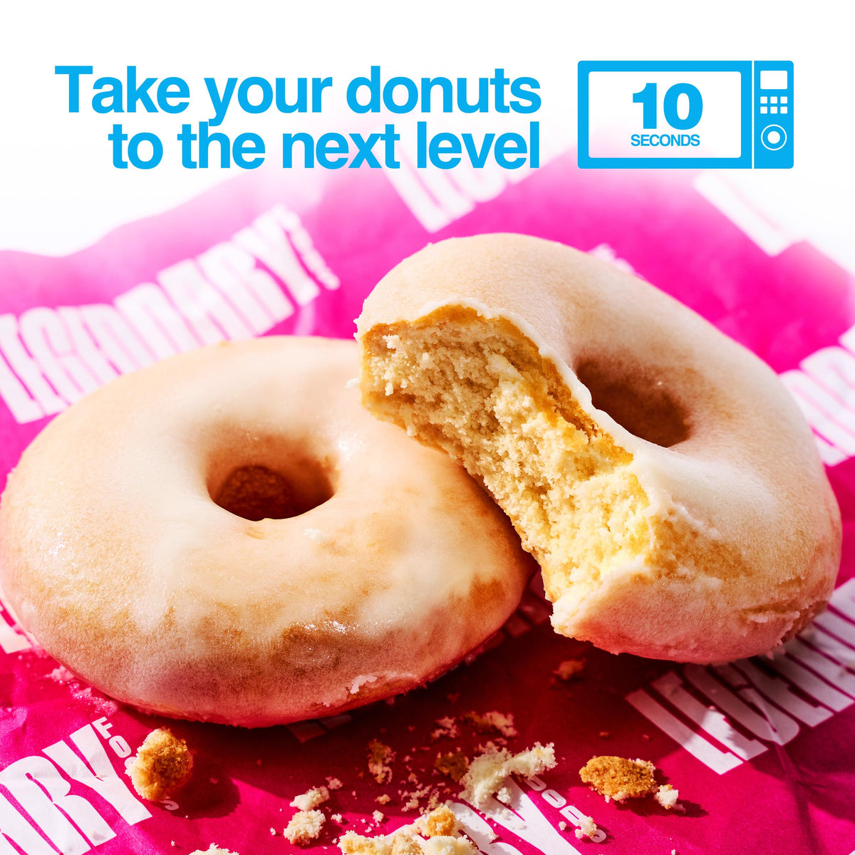 Legendary Foods Protein Donuts – 22g Protein, Zero Sugar, 8-Pack (Two per Pack)