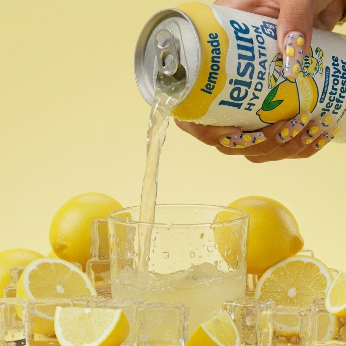 Leisure Hydration Lemonade - Non-Carbonated Electrolyte Refresher, Low Sugar, 12-Pack
