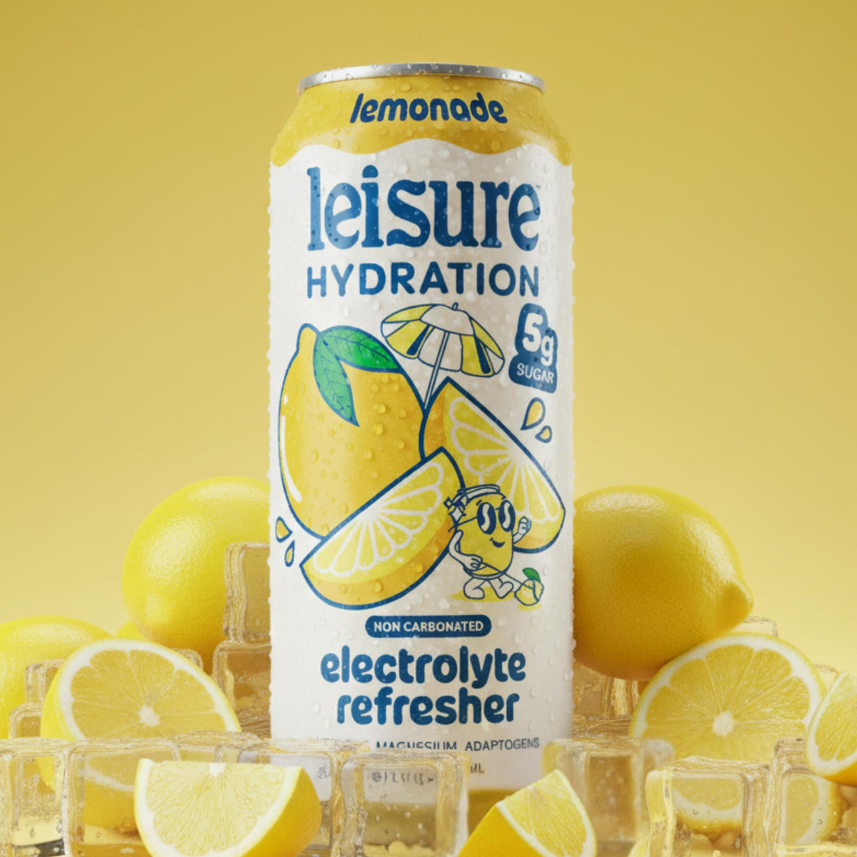 Leisure Hydration Lemonade - Non-Carbonated Electrolyte Refresher, Low Sugar, 12-Pack