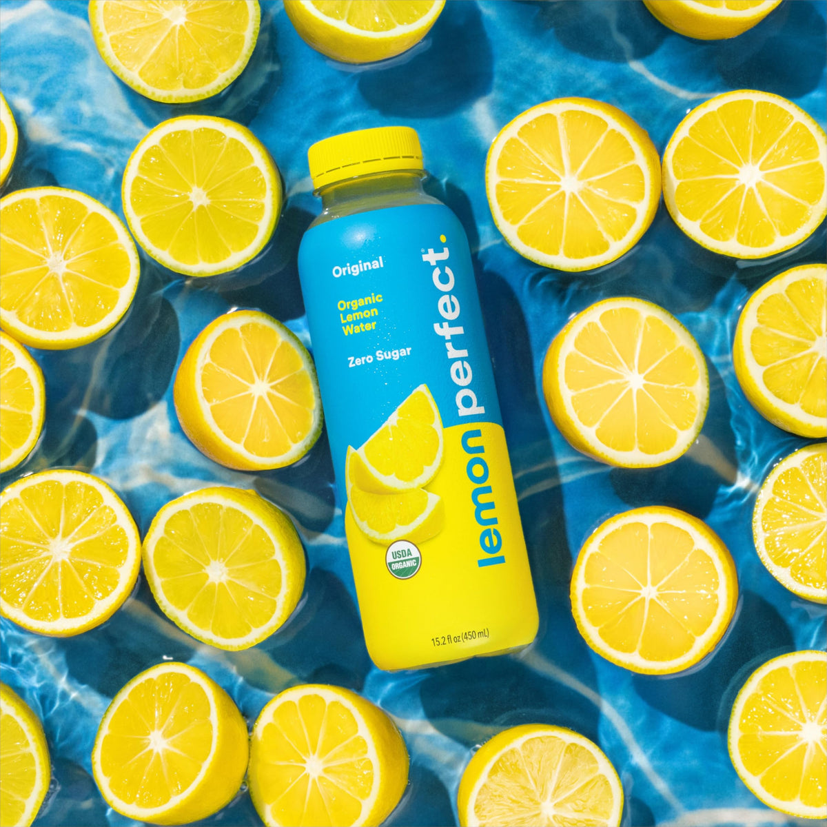 Lemon Perfect Original — Zero Sugar Organic Lemon Water, 15.2 oz Bottles (12-Pack)