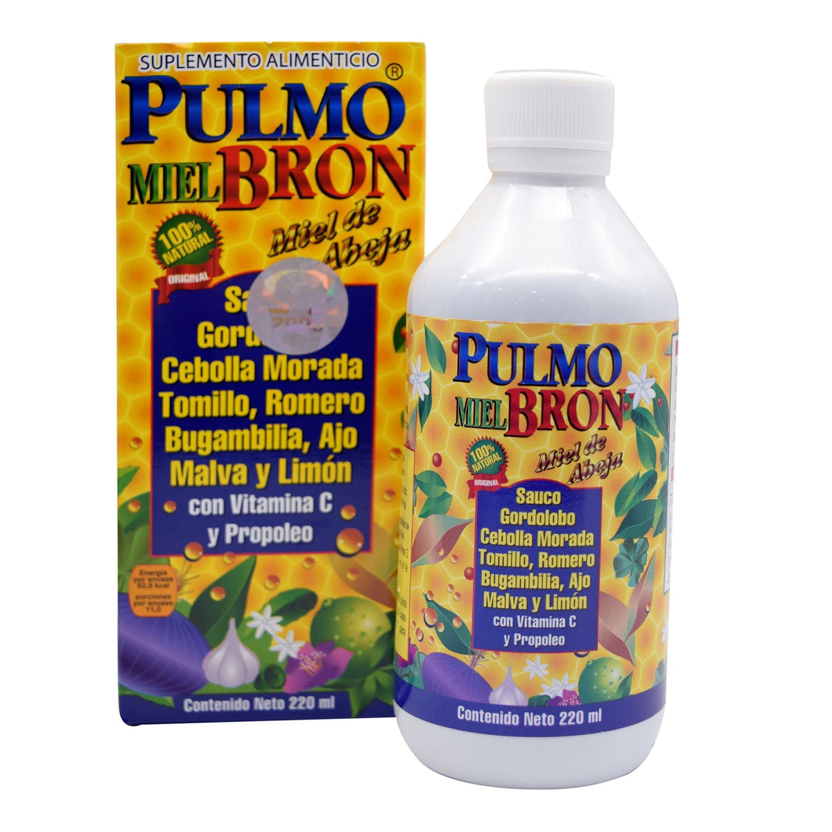Lenico Pulmobron Herbal Syrup 220 ml – Honey, Vitamin C & Propolis Blend