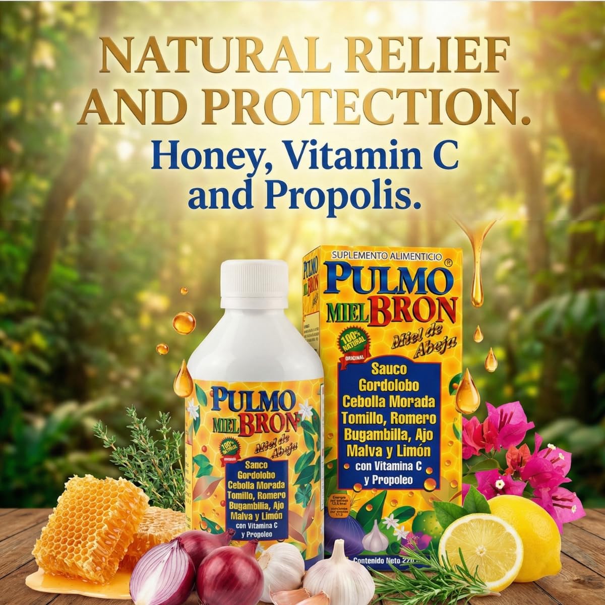 Lenico Pulmobron Herbal Syrup 220 ml – Honey, Vitamin C & Propolis Blend
