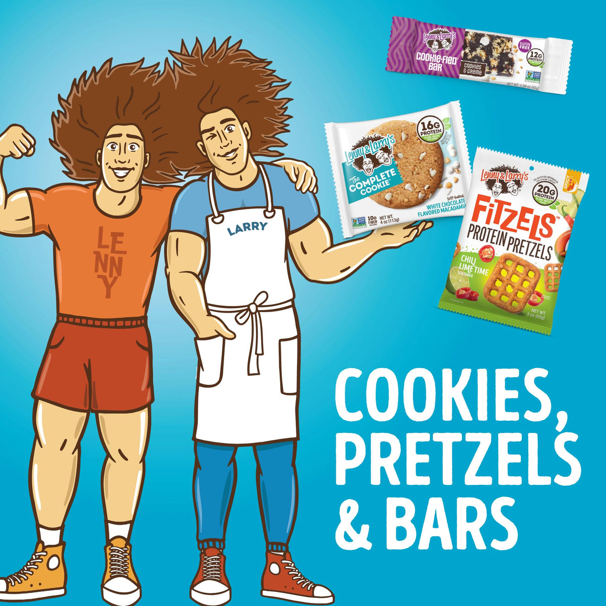 Lenny & Larry's Cookie-fied BIG BAR – Cookies & Creme Vegan Protein Bars 12x90g | 24g Plant Protein, Gluten-Free