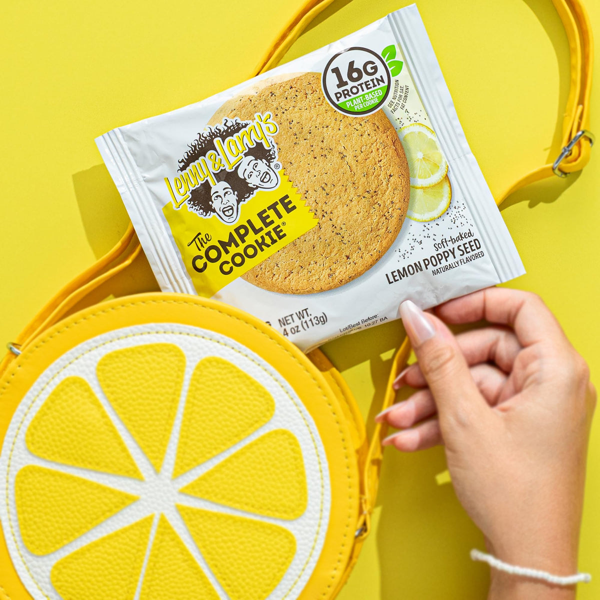 Lenny & Larry's Lemon Poppy Seed Protein Cookie — 16g Plant Protein, 12-Pack