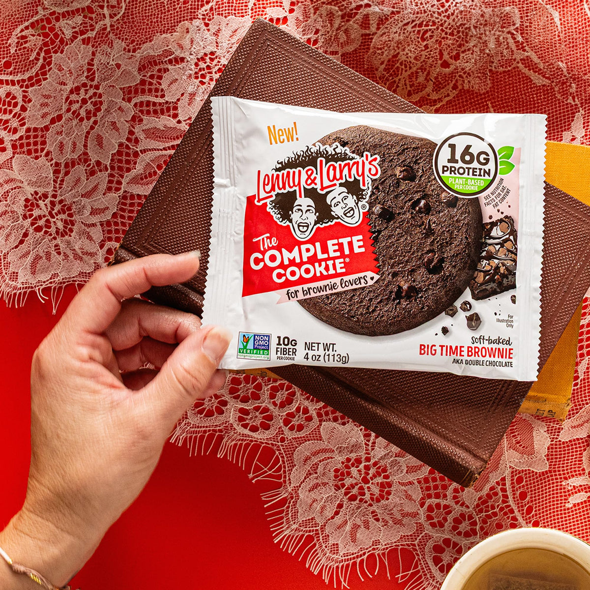 Lenny & Larry's Protein Cookie Big Time Brownie – 16g Plant Protein, Vegan, 12-Pack