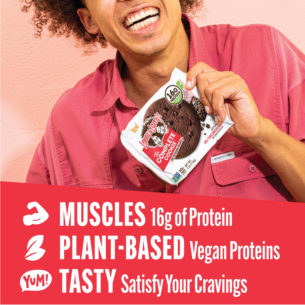 Lenny & Larry's Protein Cookie Big Time Brownie – 16g Plant Protein, Vegan, 12-Pack