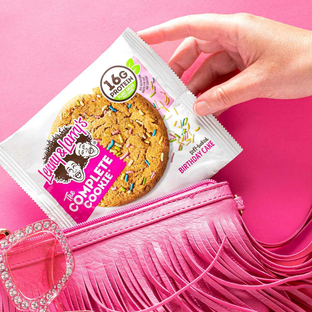 Lenny & Larry's Protein Cookie Birthday Cake — 16g Plant Protein, Vegan, Non-GMO, High Fiber, 4 oz Cookies (12-Pack)