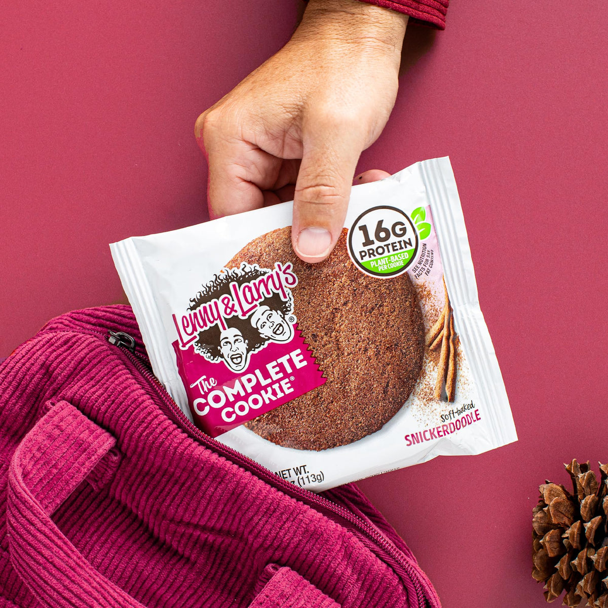 Lenny & Larry's Snickerdoodle Protein Cookie – 16g Plant Protein, Vegan, 4oz, 12 Pack