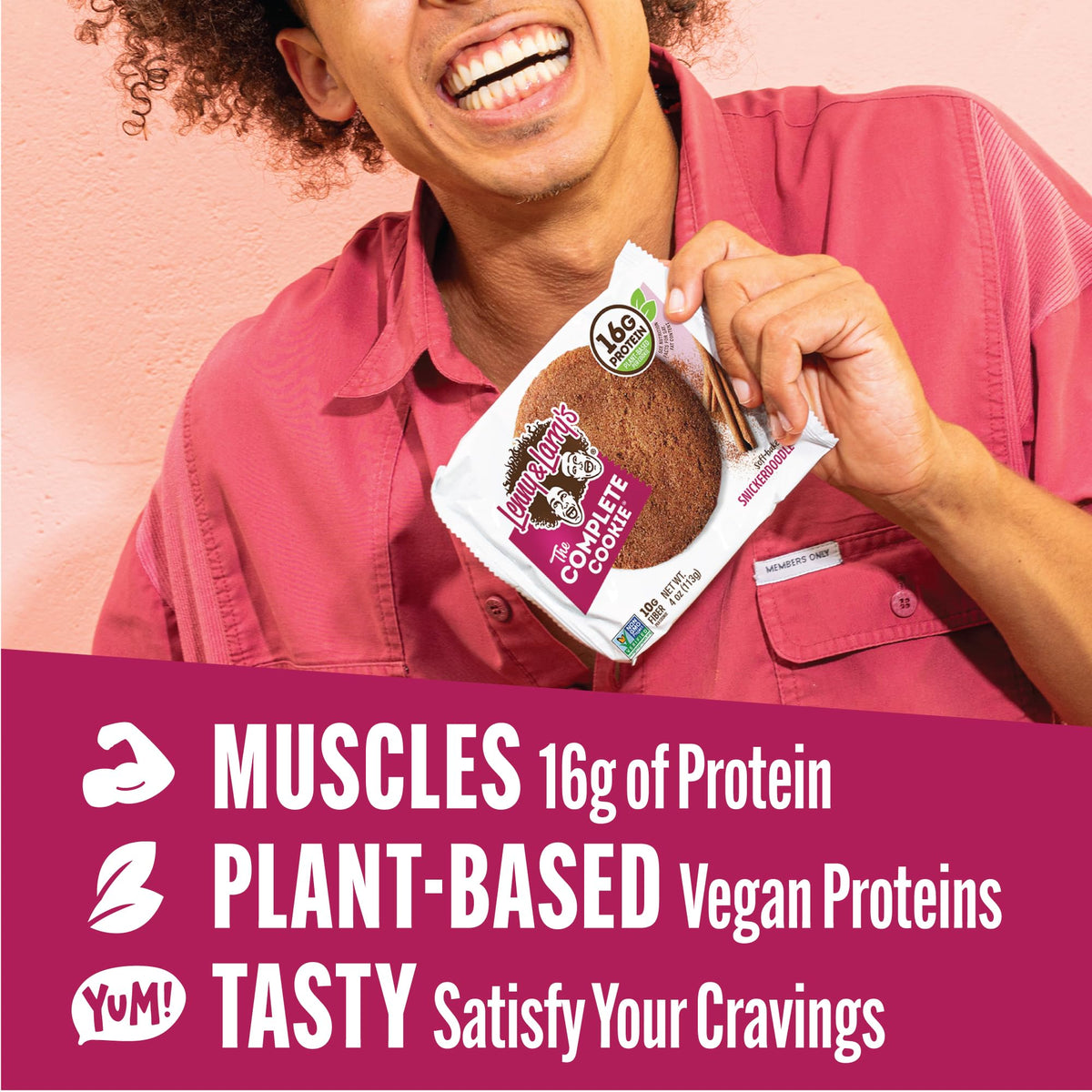 Lenny & Larry's Snickerdoodle Protein Cookie – 16g Plant Protein, Vegan, 4oz, 12 Pack