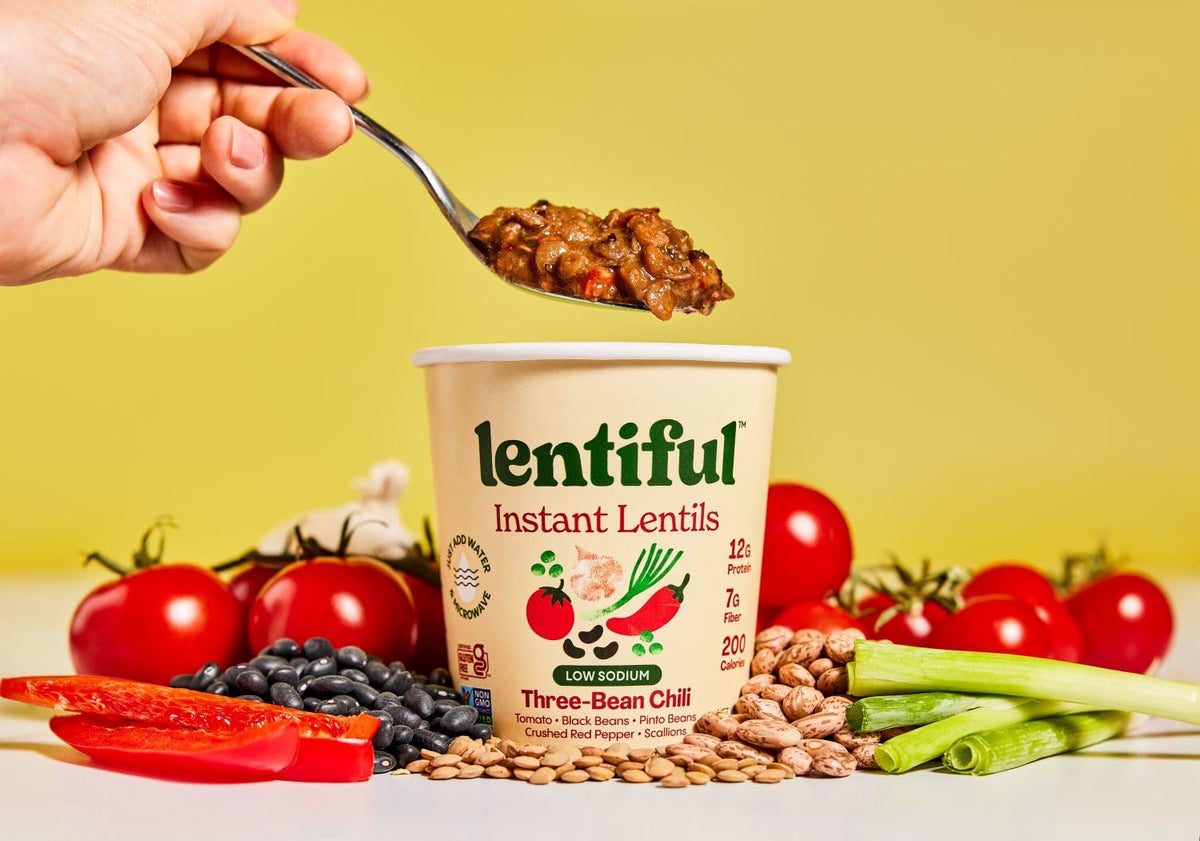 Lentiful Low Sodium Lentil Cups Variety Pack – 8 Cups, 4 Flavors | High Protein & Fiber