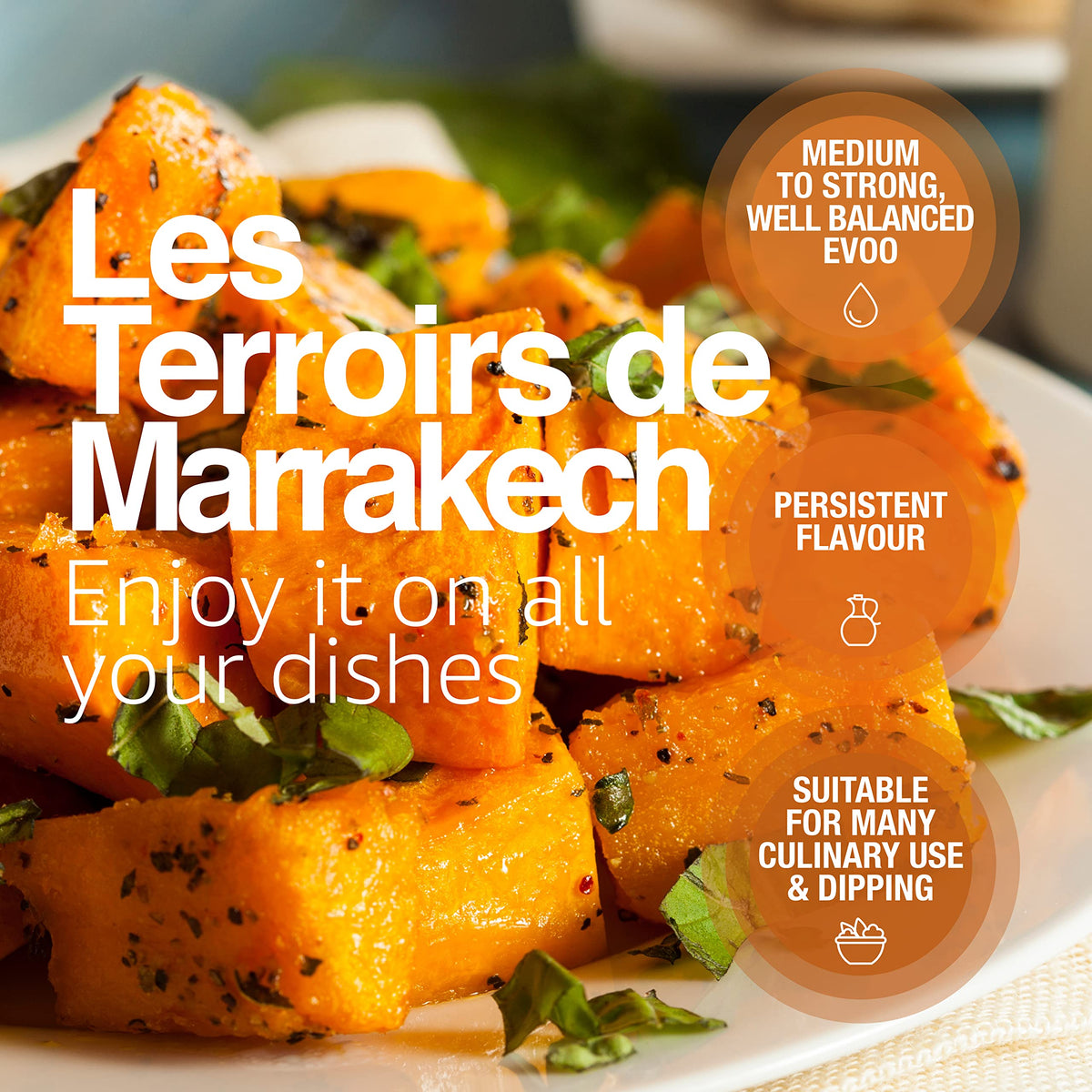 Les Terroirs De Marrakech Extra Virgin Olive Oil – Polyphenol Rich, Organic, Carbon-Neutral, 17oz Bottle