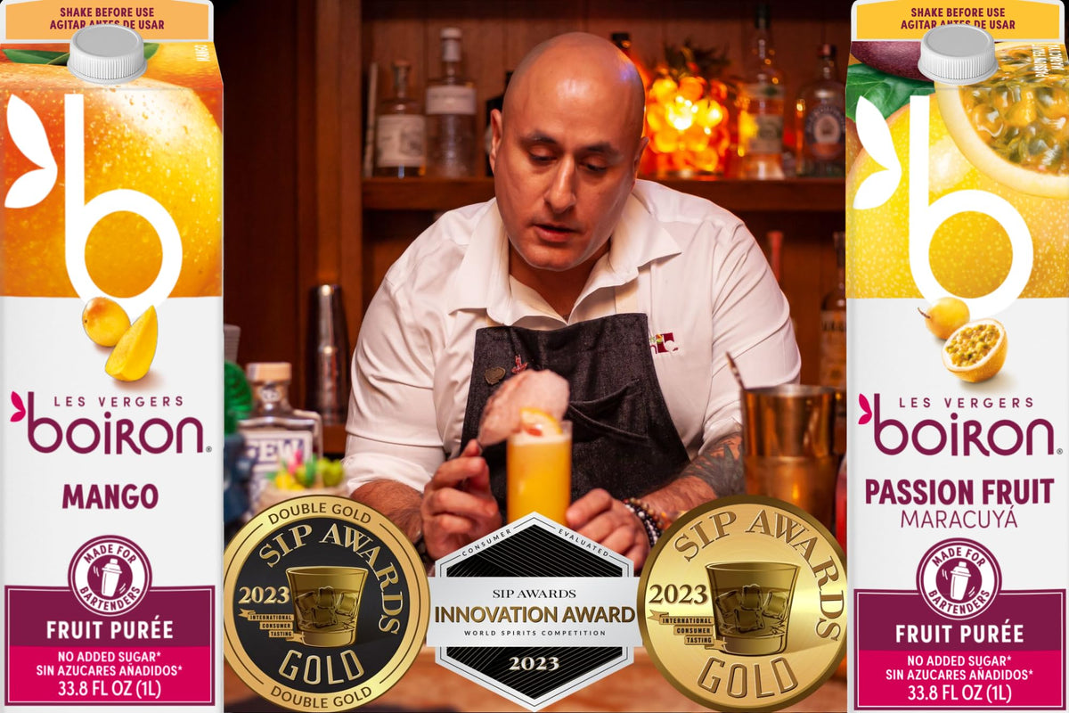 Les Vergers Boiron Passion Fruit Puree Drink Mix – All Natural, No Added Sugar, 1 L