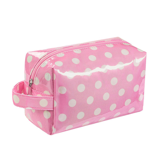 Lestikave PVC Striped Clear Coated Waterproof Makeup Bag(17Light Pink)