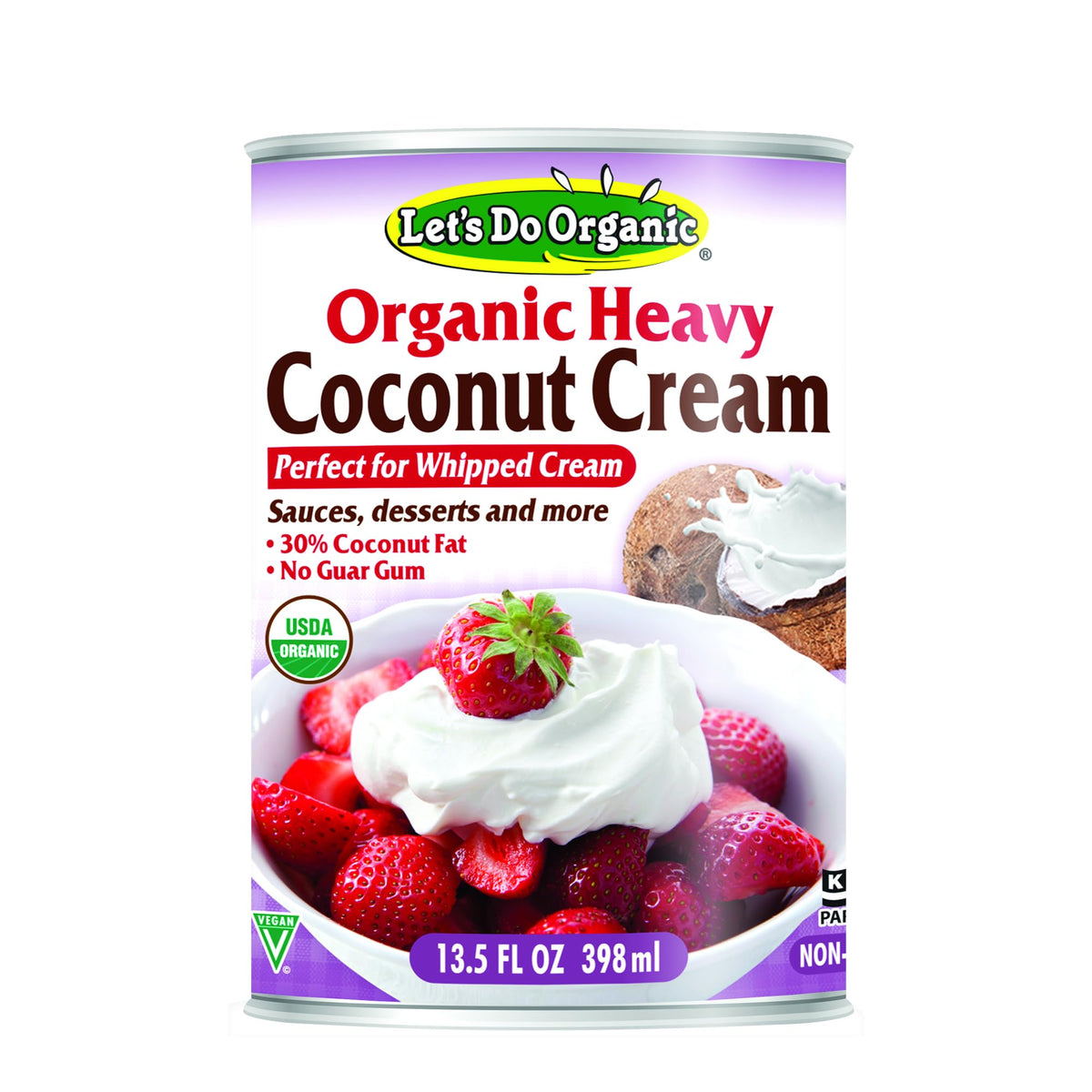 Let’s Do Organic Heavy Coconut Cream – Vegan Coconut Cream, 13.5 oz Can (Pack of 12)