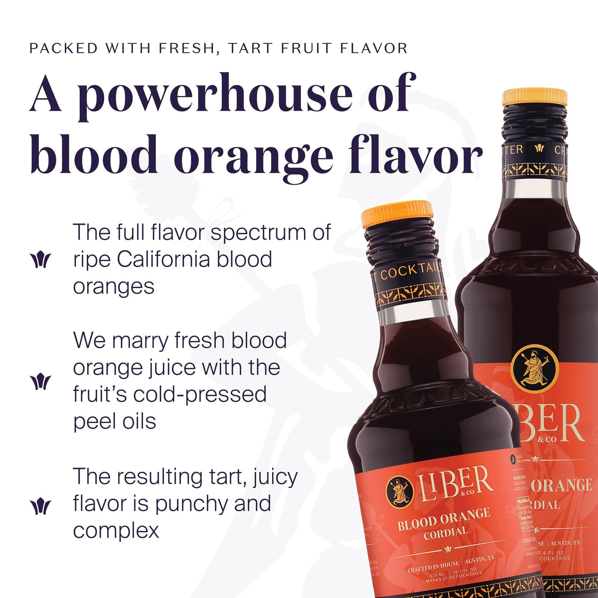 Liber & Co. Blood Orange Syrup – Moro Orange Cocktail Mixer, 12.7 oz (Makes 25 Drinks)
