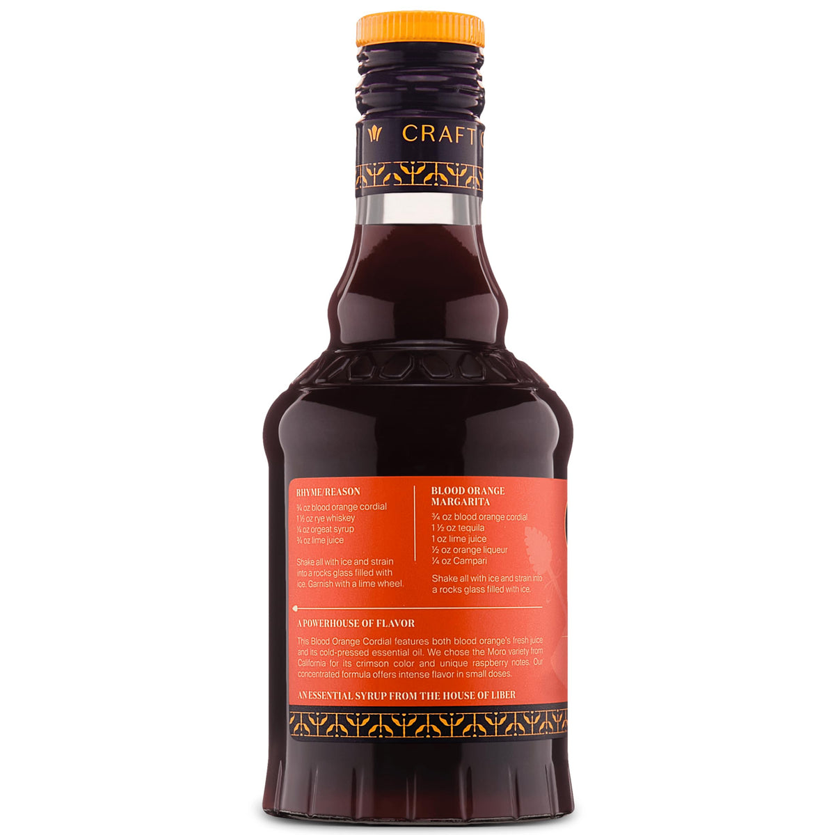 Liber & Co. Blood Orange Syrup – Moro Orange Cocktail Mixer, 12.7 oz (Makes 25 Drinks)