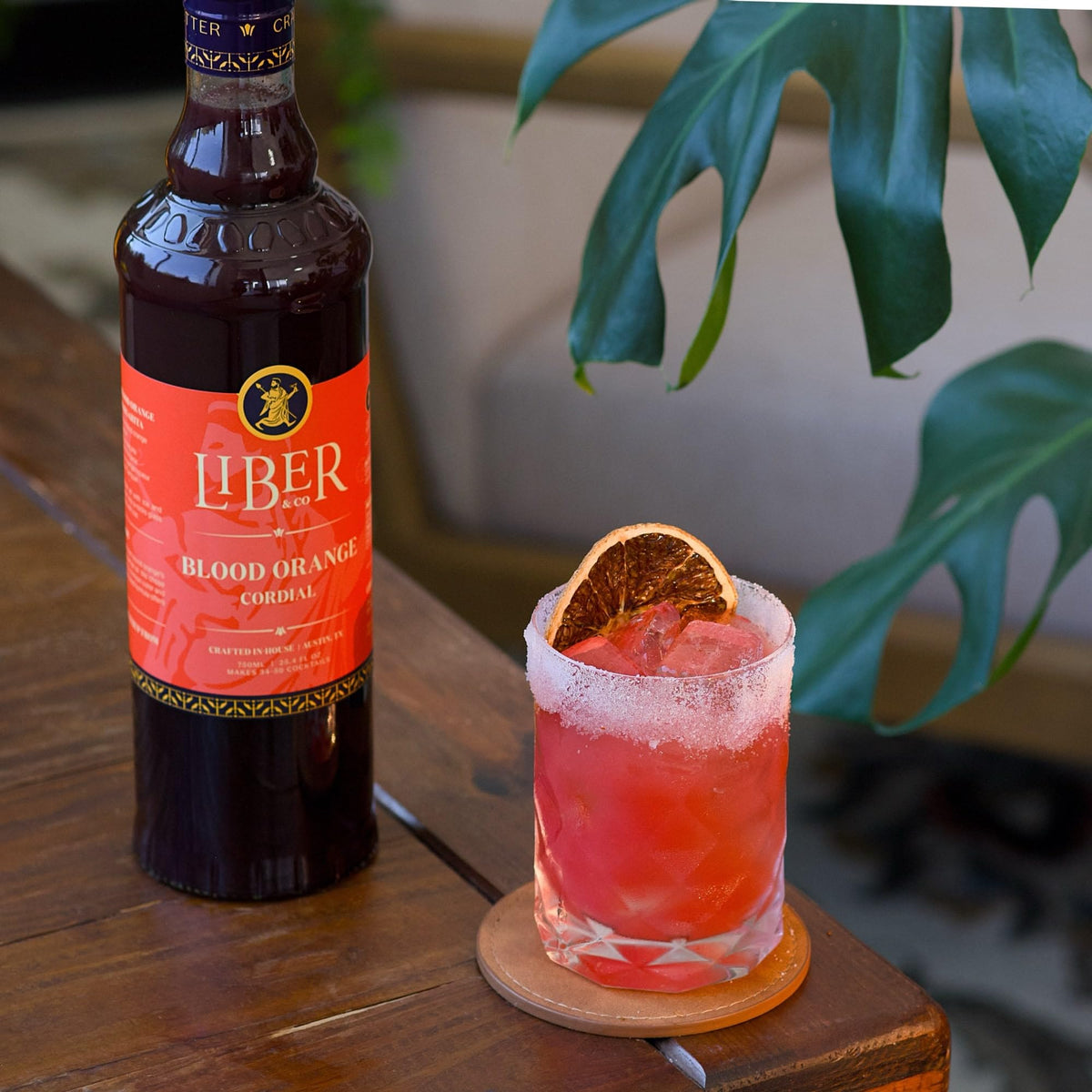 Liber & Co. Blood Orange Syrup | Craft Cocktail Mixer with California Moro Oranges | 25.4 oz (Makes 34-50 Drinks)