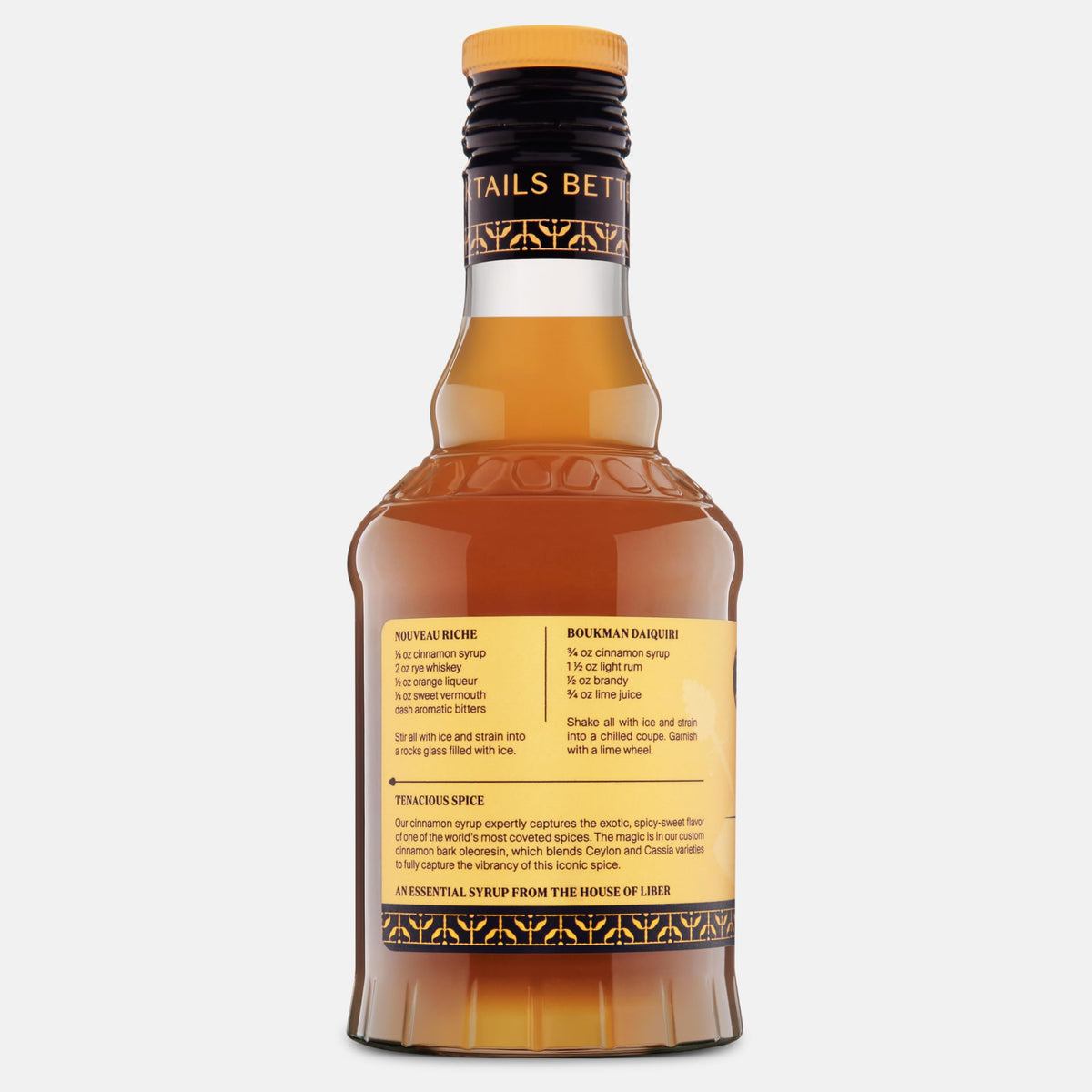Liber & Co. Cinnamon Syrup with Real Cinnamon Oleoresin – 12.7 oz for Coffee & Cocktails, 25 Drinks