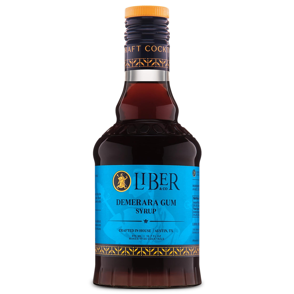 Liber & Co. Demerara Gum Syrup – Rich Bar-Quality Syrup for Old Fashioneds, Whiskey Sours & Tiki Cocktails | 12.7 fl oz