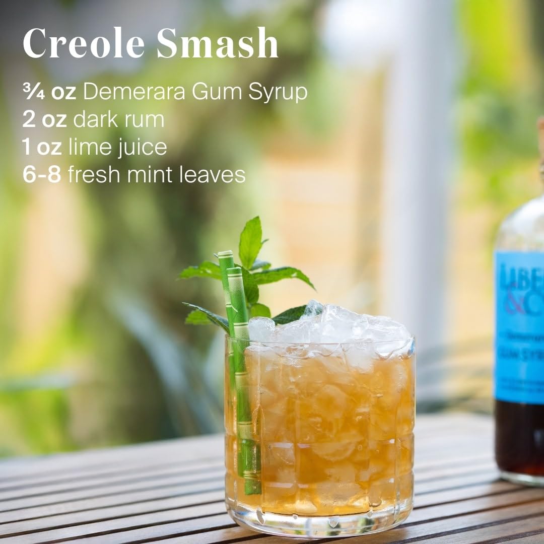 Liber & Co. Demerara Gum Syrup – 25.4 oz | Rich, Water-Free Syrup for Old Fashioneds, Whiskey Sours & Tiki Cocktails (Makes 50 Cocktails)