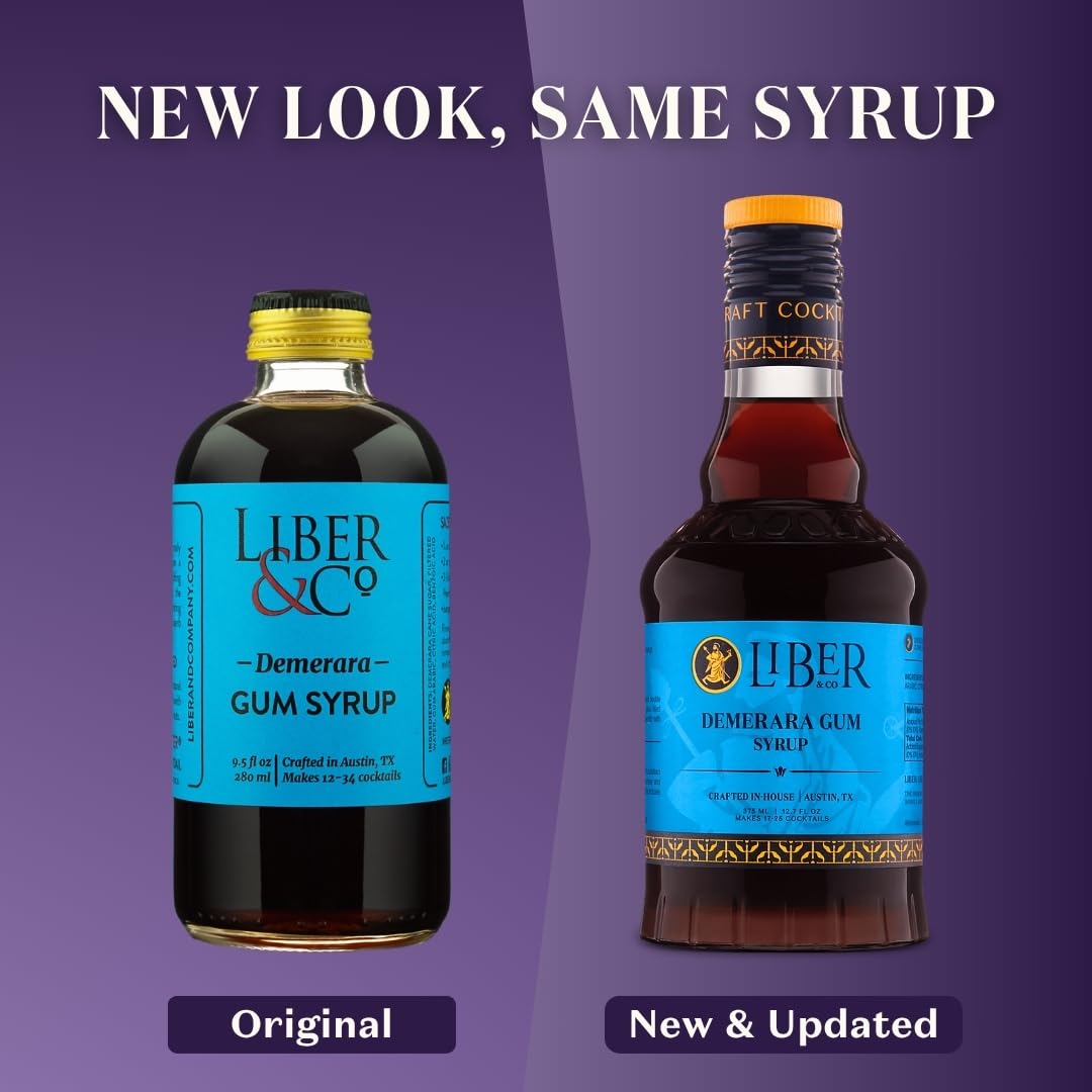Liber & Co. Demerara Gum Syrup – 25.4 oz | Rich, Water-Free Syrup for Old Fashioneds, Whiskey Sours & Tiki Cocktails (Makes 50 Cocktails)