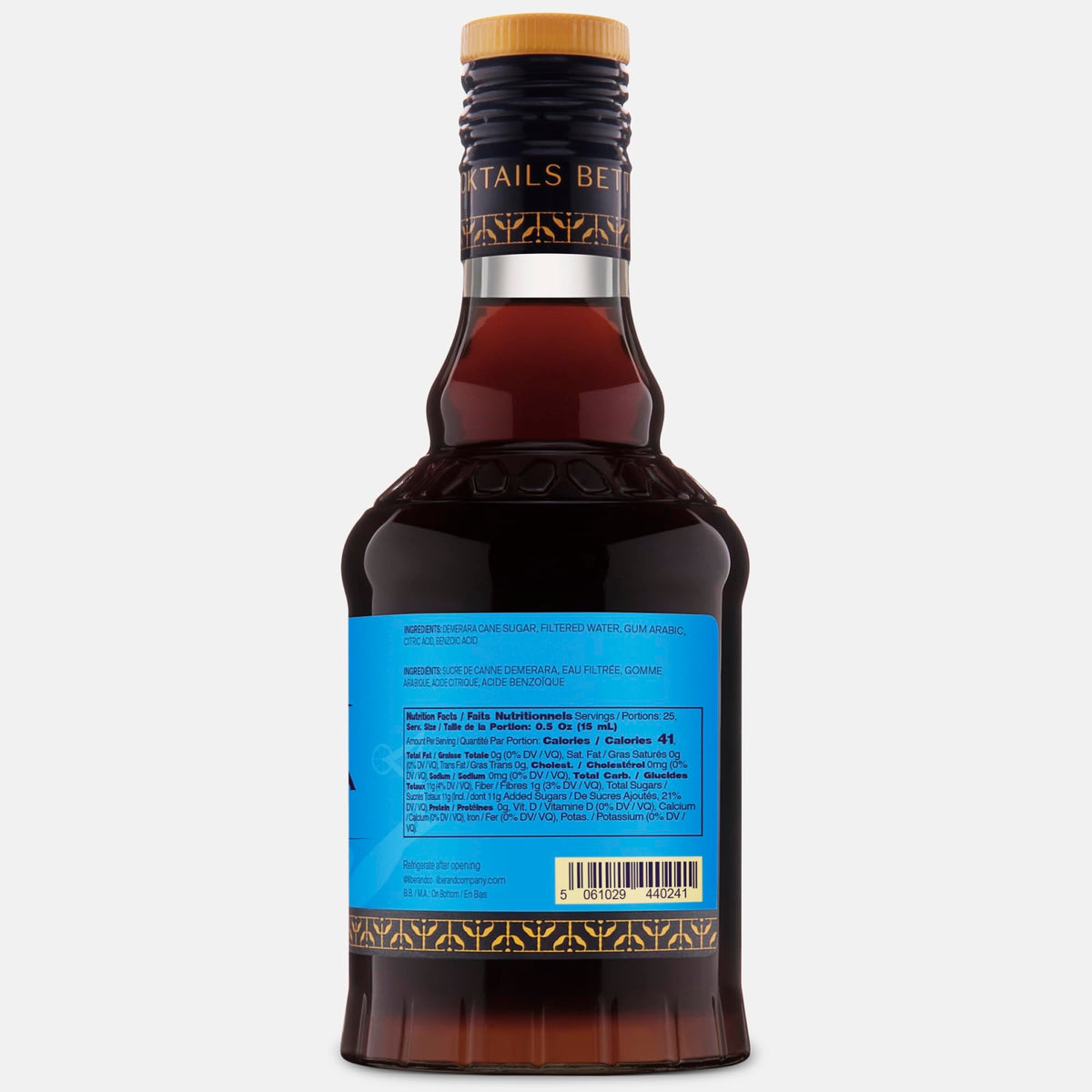 Liber & Co. Demerara Gum Syrup – Rich Bar-Quality Syrup for Old Fashioneds, Whiskey Sours & Tiki Cocktails | 12.7 fl oz