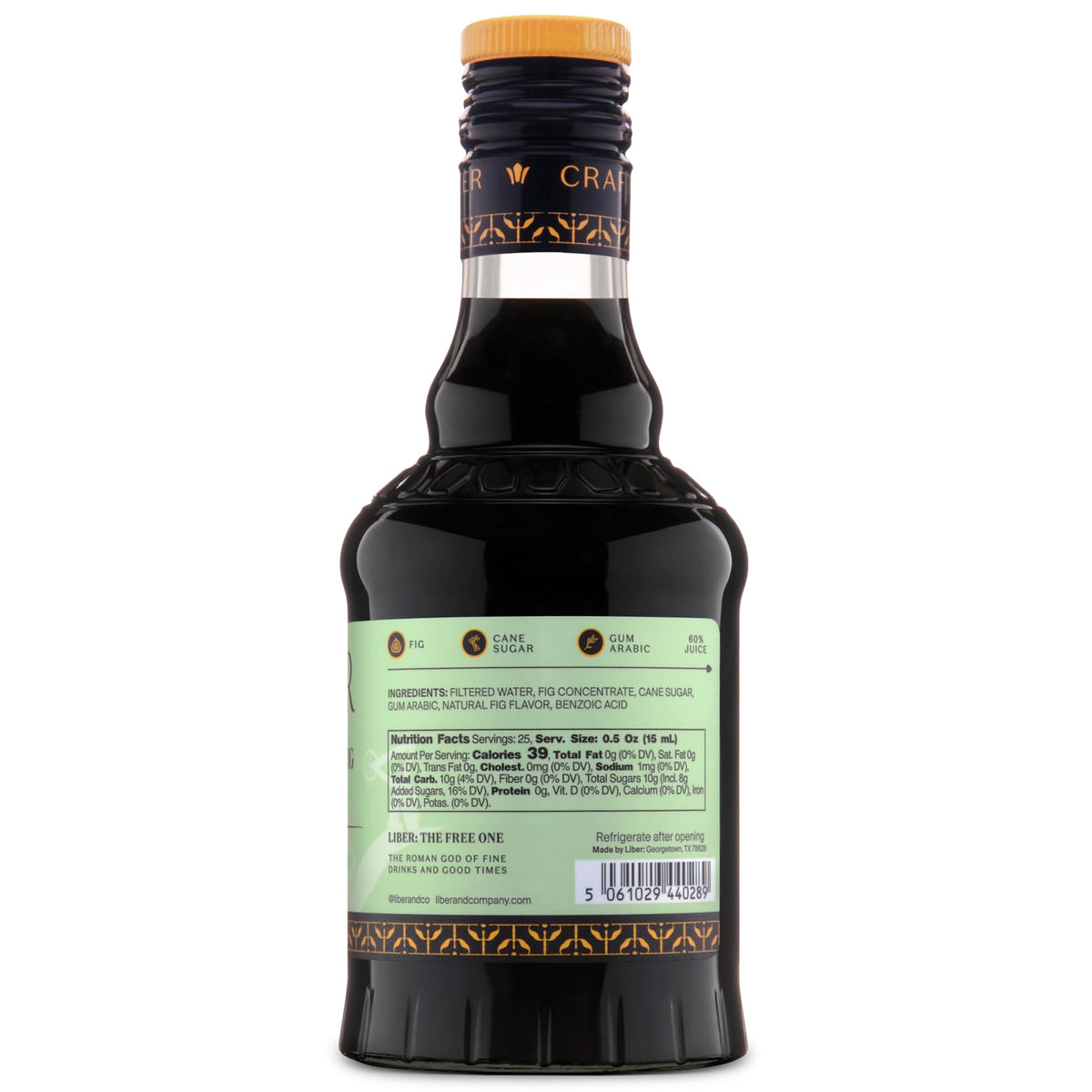 Liber & Co. Caramelized Fig Syrup – 12.7 oz for Old Fashioneds, Manhattans & Aged Spirit Cocktails